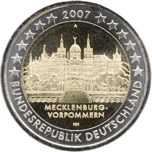 2 EURO 2007D	Schwerin UNC Duitsland